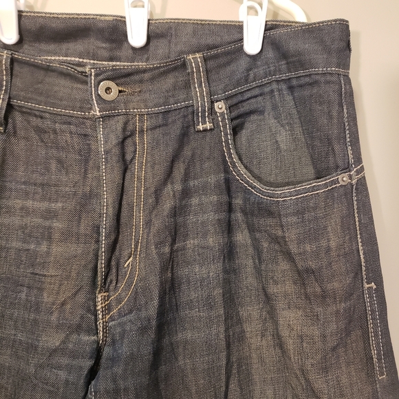 Levis 514 Jeans Mens 34x34 Denim Zipper Pockets Red Tag Slim Straight Dark Wash - Picture 4 of 9